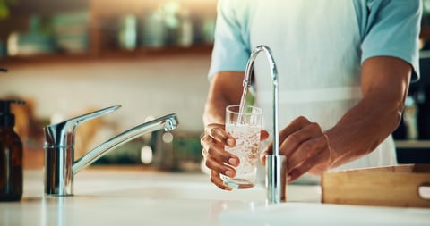 Happy family with clean water